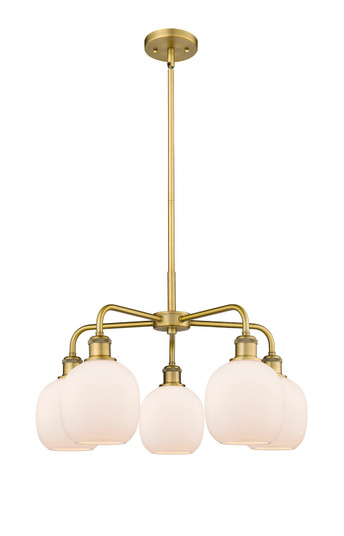 Downtown Urban Five Light Chandelier in Brushed Brass (405|516-5CR-BB-G101)