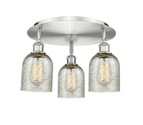 Ballston Three Light Flush Mount in Satin Gold (405|516-3C-SG-G257)