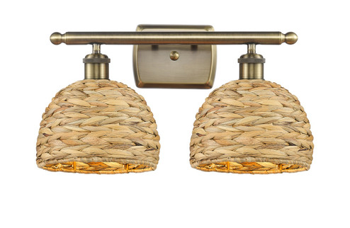 Ballston Two Light Bath Vanity in Antique Brass (405|516-2W-AB-RBD-8-NAT)