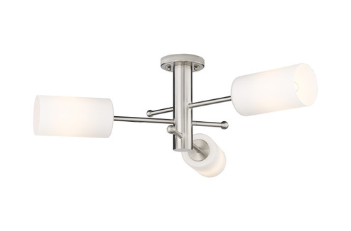 Downtown Urban LED Flush Mount in Satin Nickel (405|434-3F-SN-G434-7WH)