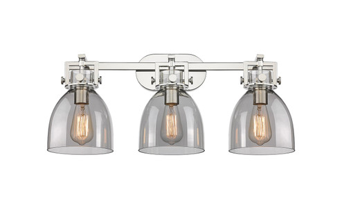 Downtown Urban Three Light Bath Vanity in Polished Nickel (405|411-3W-PN-G412-7SM)
