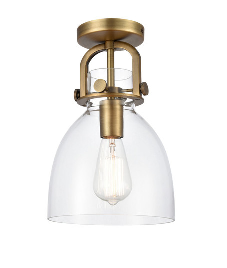 Downtown Urban One Light Flush Mount in Brushed Brass (405|410-1F-BB-G412-8CL)
