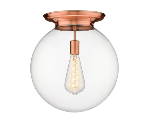 Essex One Light Flush Mount in Antique Copper (405|221-1F-AC-G202-16)