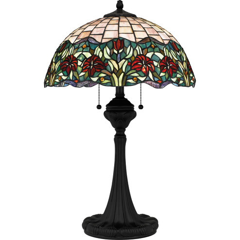 Tiffany Three Light Table Lamp in Matte Black (10|TF16141MBK)