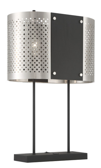 Noho by Robin Baron Two Light Table Lamp in Brushed Nickel With Sand Coal Highlights (42|P5532-420) Noho by Robin Baron Two Light Table Lamp in Brushed Nickel With Sand Coal Highlights (42|P5532-420)