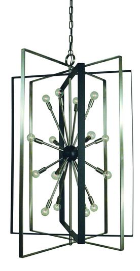 Interstellar 16 Light Chandelier in Brushed Nickel with Matte Black Accents (8|L1092 BN/MBLACK)