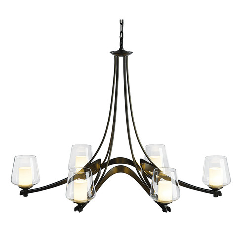 Ribbon Six Light Chandelier in White (39|104116-SKT-02-ZU0291)