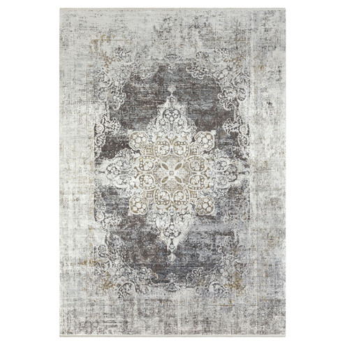 Poneto Rug in White, Gray, Charcoal, Saffron (52|71509-8)