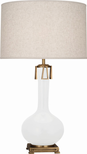 Athena One Light Table Lamp in Matte Lily Glazed Ceramic w/Aged Brass (165|MLY92)