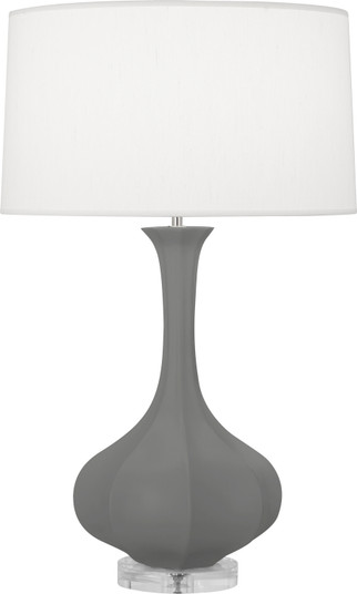 Pike One Light Table Lamp in Matte Ash Glazed Ceramic w/Lucite Base (165|MCR96)