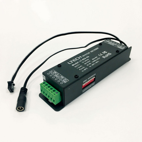 Rgb Controller 4Ch Dmx Decoder, 12-24Vdc, 5A, in Black (167|NATL-DMX-4C)