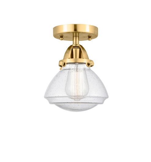 Nouveau 2 One Light Semi-Flush Mount in Satin Gold (405|288-1C-SG-G324)