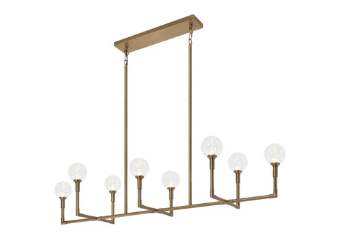 Candlestix Eight Light Chandelier in Aged Gold Brass (423|C64808AGCL)