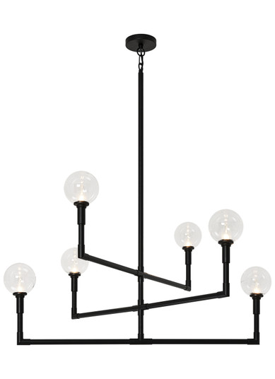 Candlestix Six Light Chandelier in Black (423|C64806BKCL)