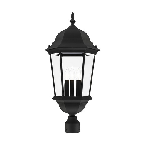 Hamilton Three Light Outdoor Post Top Lantern in Textured Black (107|7568-14)
