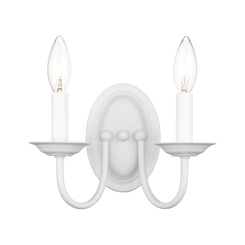 Home Basics Two Light Wall Sconce in White (107|4152-03)