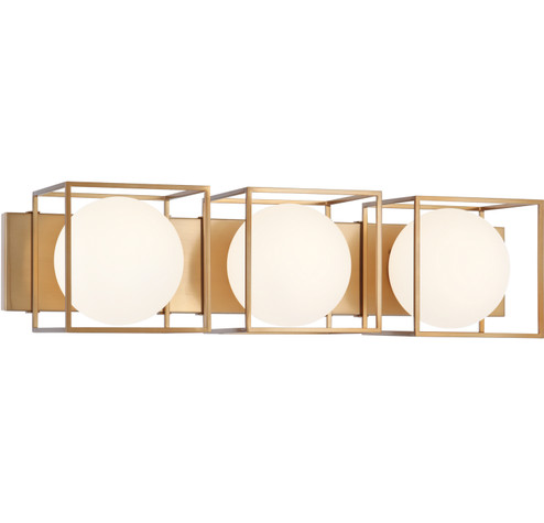 Squircle Three Light Wall Sconce in Aged Gold Brass (423|S03803AG)