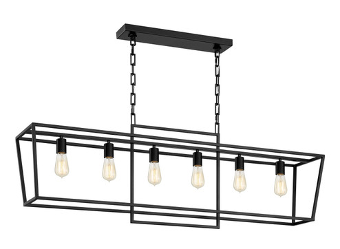 Six Light Island Pendant in Black (90|240608)