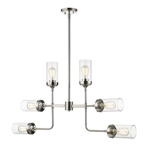 Calliope Six Light Chandelier in Polished Nickel (224|617-6PN)