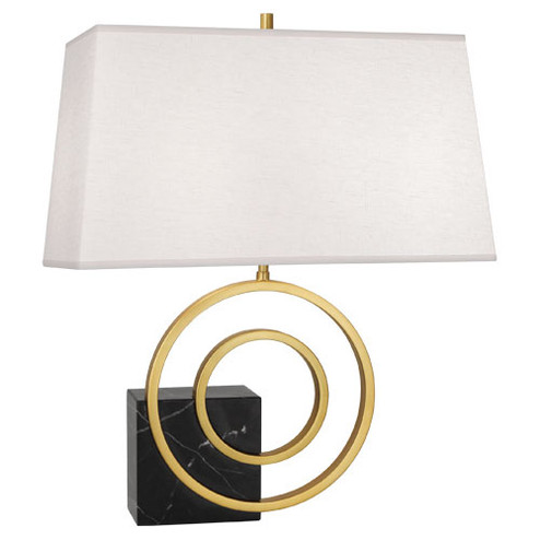 Jonathan Adler Saturn Two Light Table Lamp in Antique Brass w/ Black Marble (165|R911)