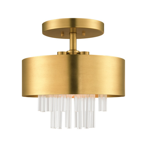 Orenburg Three Light Semi Flush Mount in Natural Brass (107|48872-08)