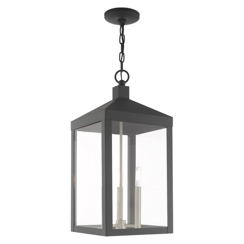 Nyack Three Light Outdoor Pendant in Scandinavian Gray w/ Brushed Nickels (107|20587-76)