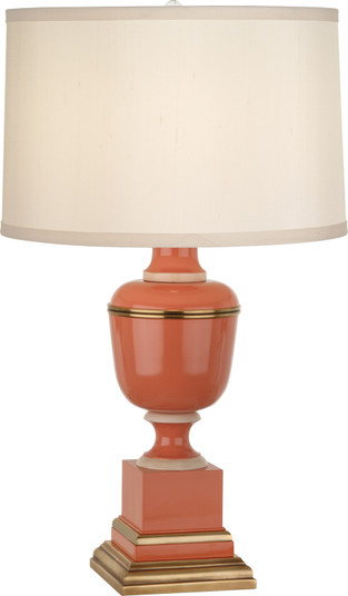 Annika One Light Accent Lamp in Tangerine Lacquered Paint and Natural Brass w/Ivory Crackle (165|2603X)