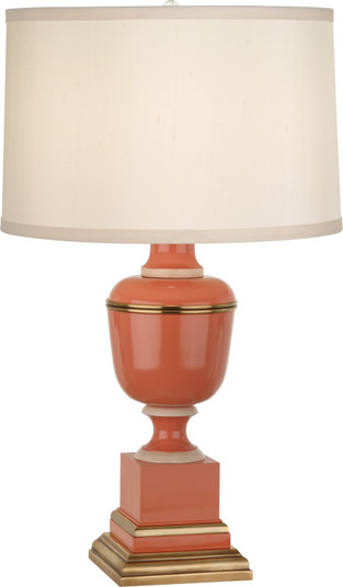 Annika One Light Accent Lamp in Tangerine Lacquered Paint/Natural Brass w/Ivory Crackle (165|2603X)