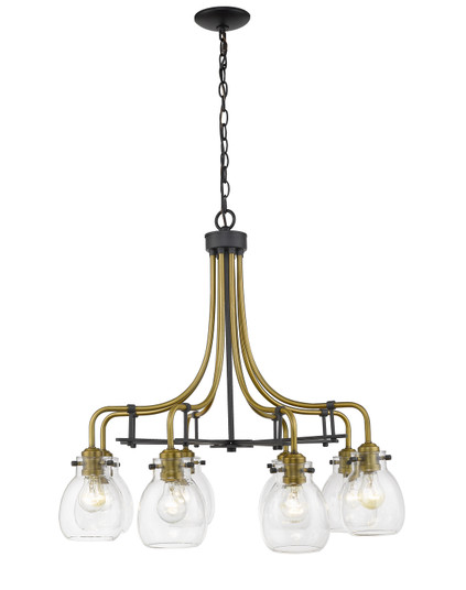 Kraken Eight Light Chandelier in Matte Black / Olde Brass (224|466-8MB-OBR)