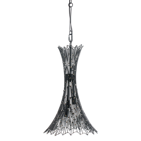 Rikki Three Light Foyer Pendant in Carboged Gold (137|320F03CBAG)