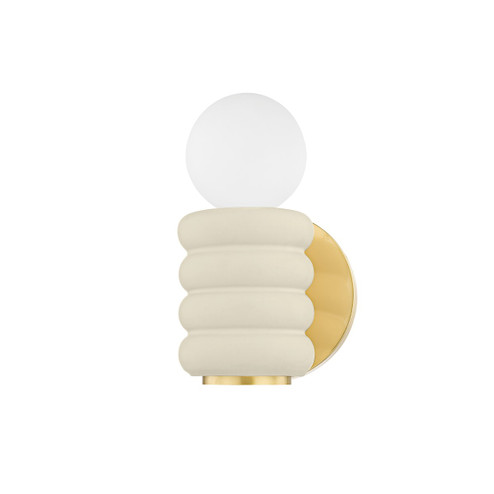 Bibi One Light Wall Sconce in Aged Brass/Ceramic Antique Ivory (428|H691101-AGB/CAI)