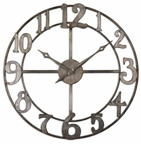Delevan Wall Clock in Antiqued Silver Leaf (52|06681)