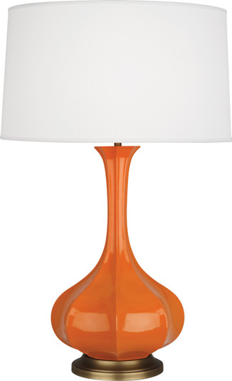 Pike One Light Table Lamp in Pumpkin Glazed Ceramic w/Aged Brass (165|PM994)