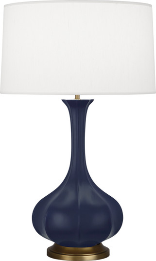 Pike One Light Table Lamp in Matte Midnight Blue Glazed Ceramic w/Aged Brass (165|MMB94)