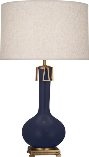 Athena One Light Table Lamp in Matte Midnight Blue Glazed Ceramic w/Aged Brass (165|MMB92)