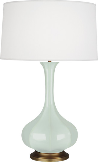 Pike One Light Table Lamp in Celadon Glazed Ceramic w/Aged Brass (165|CL994)