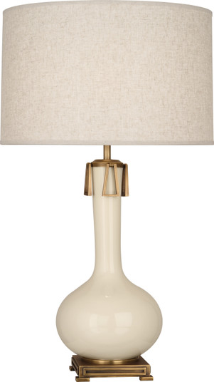 Athena One Light Table Lamp in Bone Glazed Ceramic w/Aged Brass (165|BN992) Athena One Light Table Lamp in Bone Glazed Ceramic w/Aged Brass (165|BN992)