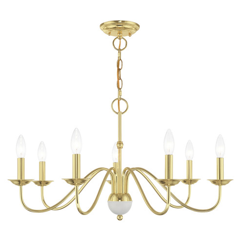 Windsor Seven Light Chandelier in Polished Brass w/ White (107|52167-02)