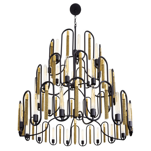 Darden 36 Light Chandelier in Matte Black/Antique Gold (137|354P36MBAG)