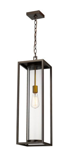 Dunbroch One Light Outdoor Chain Mount Ceiling Fixture in Deep Bronze + Outdoor Brass (224|584CHB-DBZ-OBS)