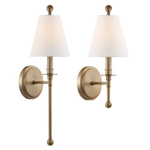 Riverdale One Light Wall Sconce in Aged Brass (60|RIV-382-AG)