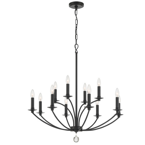 Mila 12 Light Chandelier in Black (60|MIL-8012-BK)