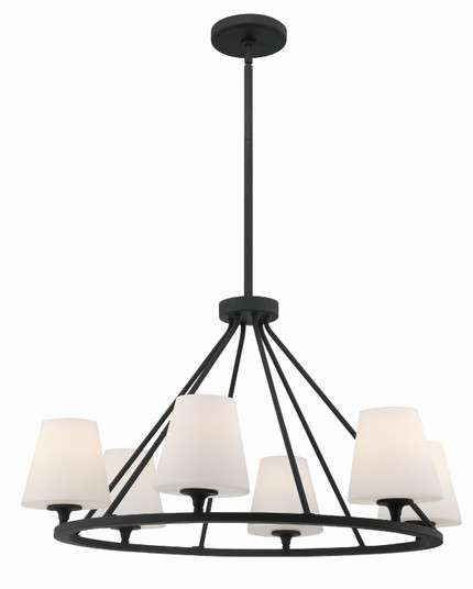 Keenan Six Light Chandelier in Black Forged (60|KEE-A3006-BF)
