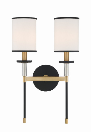 Hatfield Two Light Wall Sconce in Black Forged + Vibrant Gold (60|HAT-472-BF-VG)