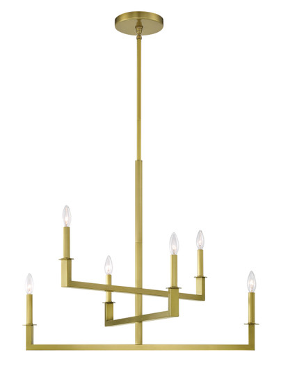 Dante Six Light Chandelier in Aged Brass (60|DNT-6036-AG)