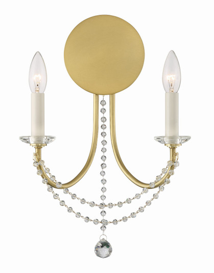 Delilah Two Light Wall Sconce in Aged Brass (60|DEL-90802-AG)