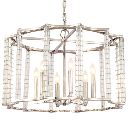 Carson Six Light Chandelier in Polished Nickel (60|8856-PN)