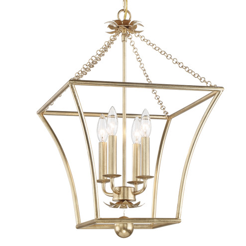 Broche Four Light Mini Chandelier in Antique Gold (60|516-GA)