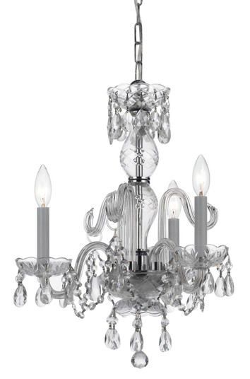 Traditional Crystal Three Light Mini Chandelier in Polished Chrome (60|5044-CH-CL-SAQ)