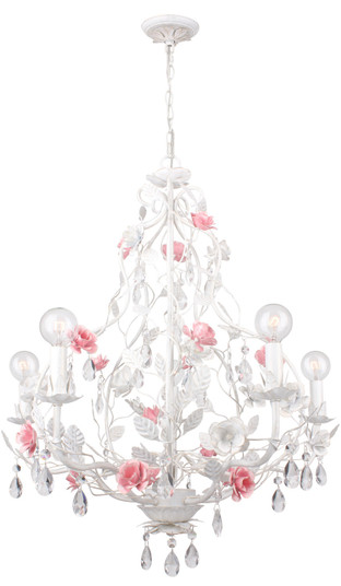 Lola Five Light Chandelier in Wet White (60|4856-WW)